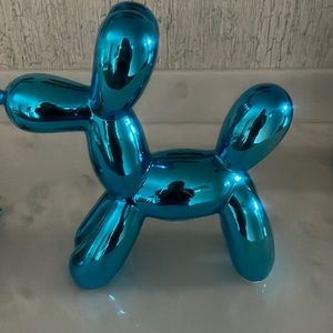 Blue metallic dog bank